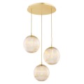 Lampa wisząca 3-punktowa PALOMA mosiądz/miodowy