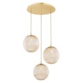 Lampa wisząca 3-punktowa PALOMA mosiądz/miodowy