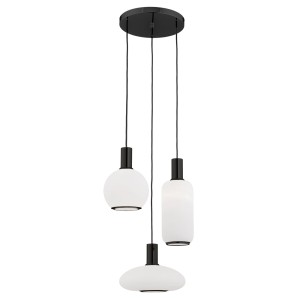 Lampa wisząca 3-punktowa SAGUNTO PLUS czarny/opal