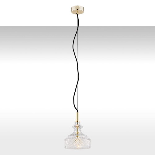 Lampa wisząca 1-punktowa klasyczna CRUZ mosiądz