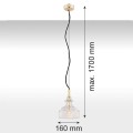 Lampa wisząca 1-punktowa klasyczna CRUZ mosiądz