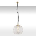 Lampa wisząca ze szklanym kloszem (duża) OVIEDO mosiądz