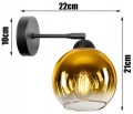 Kinkiet ścienny 1-punktowy GOLDEN GLASS A czarny/złoty #820