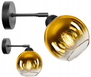 Kinkiet ścienny 1-punktowy GOLDEN GLASS A czarny/złoty #820