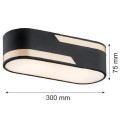 Plafon sufitowy 2-punktowy TONI czarny/złoty