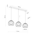 UNIVERSO BLACK LAMPA WISZĄCA 3 PŁ