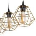 DIAMOND NEW BLACK/GOLD LAMPA WISZĄCA 3 LISTWA