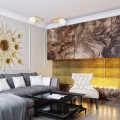 BIANCA GOLD LAMPA SUFITOWA 1