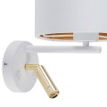 HILTON WHITE/GOLD KINKIET 2    E27 + LED