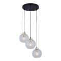DEVON LAMPA WISZĄCA 3 KOŁO TRANSPARENT