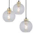 DEVON LAMPA WISZĄCA 3 KOŁO TRANSPARENT