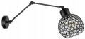 Kinkiet z łamanym ramieniem/na wysięgniku CRYSTAL BALL czarny/kryształki #603 