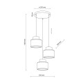 DUO JUTA MIX LAMPA WISZACA 3 KOŁO