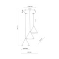 CONO BLACK LAMPA WISZĄCA 3 KOŁO S