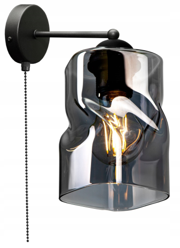 Kinkiet ścienny 1-punktowy z wyłącznikiem TWIST C grafit/miodowy/transparentny #366 