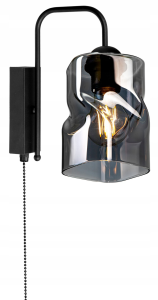 Kinkiet ścienny 1-punktowy z wyłącznikiem TWIST B grafit/miodowy/transparentny #369