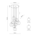 CUBUS GRAPHITE LAMPA WISZĄCA 9 KOŁO