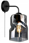 Kinkiet ścienny 1-punktowy z wyłącznikiem TWIST A grafit/miodowy/transparentny #367