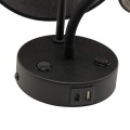 MAJA BLACK KINKIET  2 E27+ G9 + USB