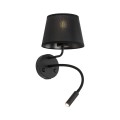 MAJA BLACK KINKIET  2 E27+ G9 + USB
