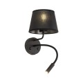 MAJA BLACK KINKIET  2 E27+ G9 + USB