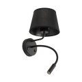 MAJA BLACK KINKIET  2 E27+ G9 + USB