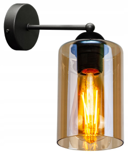 Kinkiet ścienny 1-punktowy AMBER JAR A czarny/bursztynowy #416 