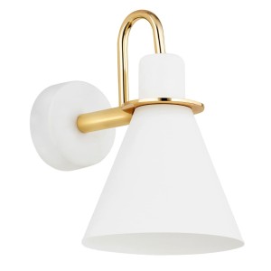 KINKIET RETRO METAL biały złoty BEVERLY 4704 ARGON