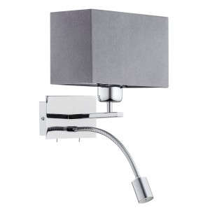 Nowoczesny KINKIET szary chrom BILL 1053 ARGON