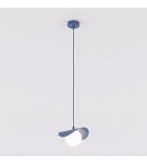 Lampa wisząca RITUAL 1S DUSTY BLUE – niebieska lampa z falistym kloszem