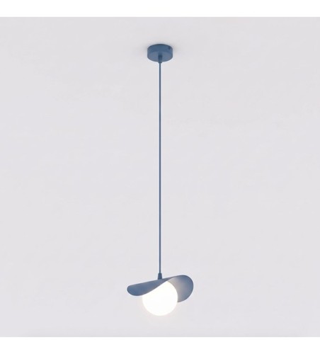 Lampa wisząca RITUAL 1S DUSTY BLUE – niebieska lampa z falistym kloszem