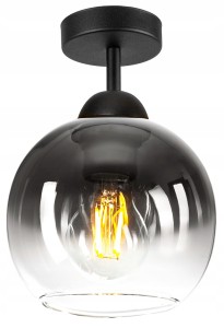 Lampa wisząca szklana Loft Glass 1×E27 czarna – polska produkcja