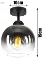 Lampa wisząca szklana Loft Glass 1×E27 czarna – polska produkcja