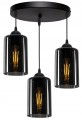 Lampa wisząca Loft Glass grafitowa 3×E27 – dwa obwody – polska produkcja