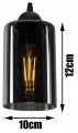 Lampa wisząca Loft Glass grafitowa 3×E27 – dwa obwody – polska produkcja
