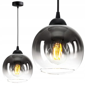 Lampa wisząca Loft Glass szklana 1×E27 czarna – polska produkcja
