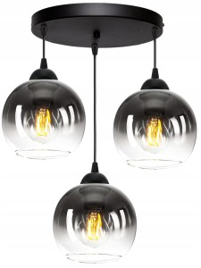 Lampa wisząca Loft Glass szklana 3×E27 – dwa obwody – polska produkcja