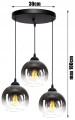 Lampa wisząca Loft Glass szklana 3×E27 – dwa obwody – polska produkcja