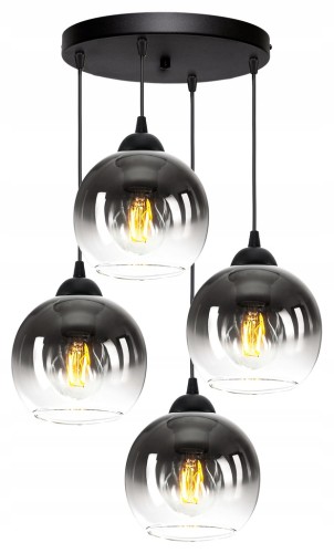 Lampa wisząca Loft Glass dymiona 4×E27 – dwa obwody – polska produkcja