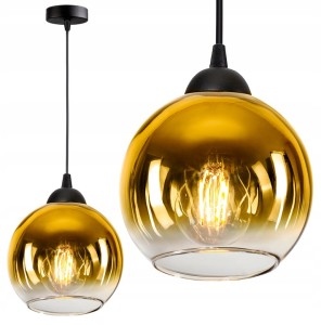 Lampa wisząca Loft Glass złoty klosz 1×E27 – polska produkcja
