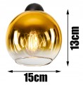 Lampa wisząca Loft Glass złoty klosz 1×E27 – polska produkcja