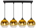 Lampa wisząca Loft Glass złota 4×E27 60 cm – dwa obwody – polska produkcja