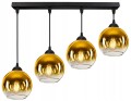 Lampa wisząca Loft Glass złota 4×E27 60 cm – dwa obwody – polska produkcja