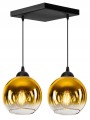 Lampa wisząca Loft Glass złota 2×E27 – dwa obwody – polska produkcja
