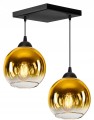 Lampa wisząca Loft Glass złota 2×E27 – dwa obwody – polska produkcja