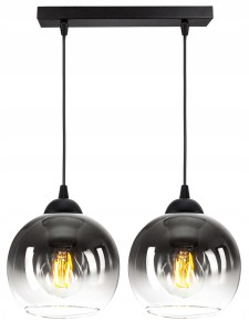 Lampa wisząca Loft Glass dymiona 2×E27 – dwa obwody – polska produkcja