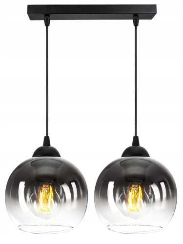 Lampa wisząca Loft Glass dymiona 2×E27 – dwa obwody – polska produkcja