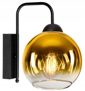 Kinkiet ścienny Loft Glass czarny szklany 1×E27 – polska produkcja
