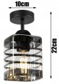 Lampa sufitowa Glass Cubic szklana 1×E27 czarna