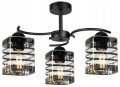 Lampa sufitowa Glass Cubic szklana 3×E27 czarna – polska produkcja